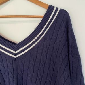 NWT Treasure & Bond Deep V Varsity Knit Sweater
